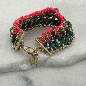 ✔️Victoria Secret Collector Multicolored Woven and Gold Wing’s Bracelet